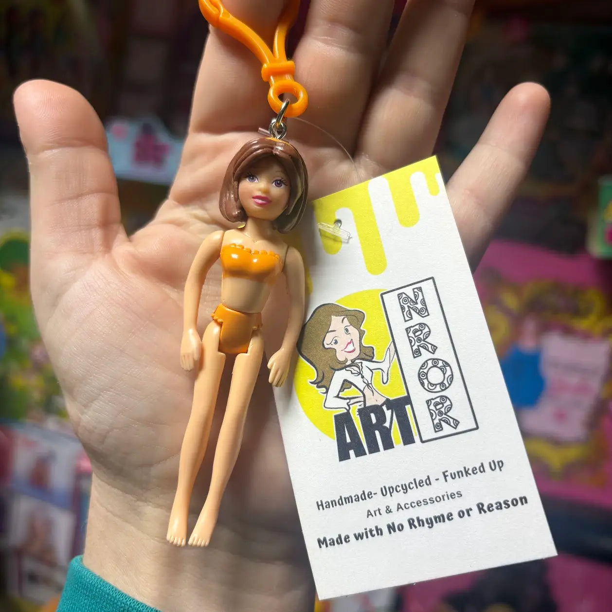 Polly Pocket- Brunette Hair Keychains - Multiple Available
