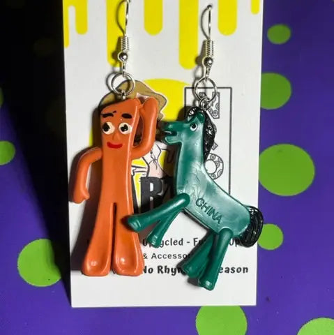 Gumby and Pokey Earrings - Multiple Styles Available
