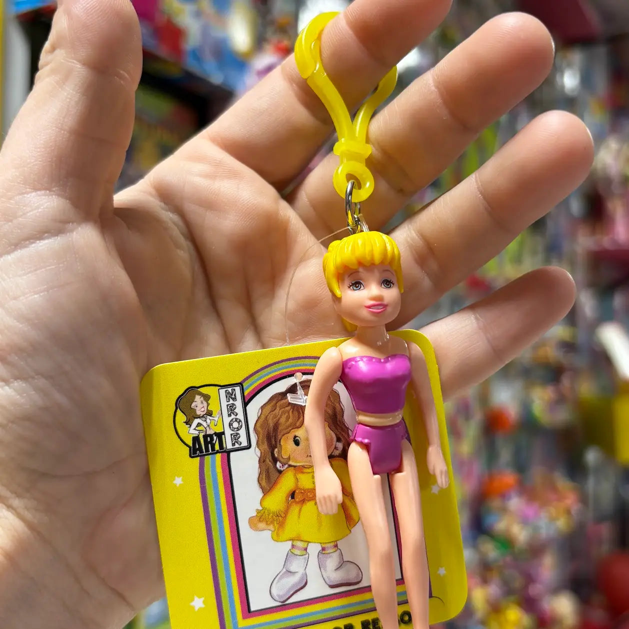 Polly Pocket-  Pink Outfit, Yellow Hair Keychains - Multiple Available