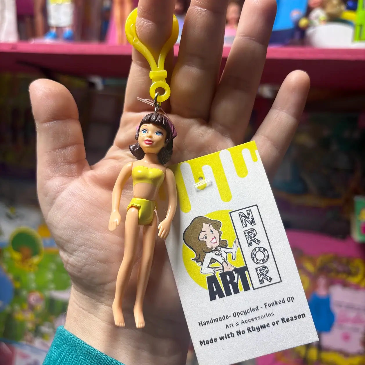 Polly Pocket- Brunette Hair Keychains - Multiple Available
