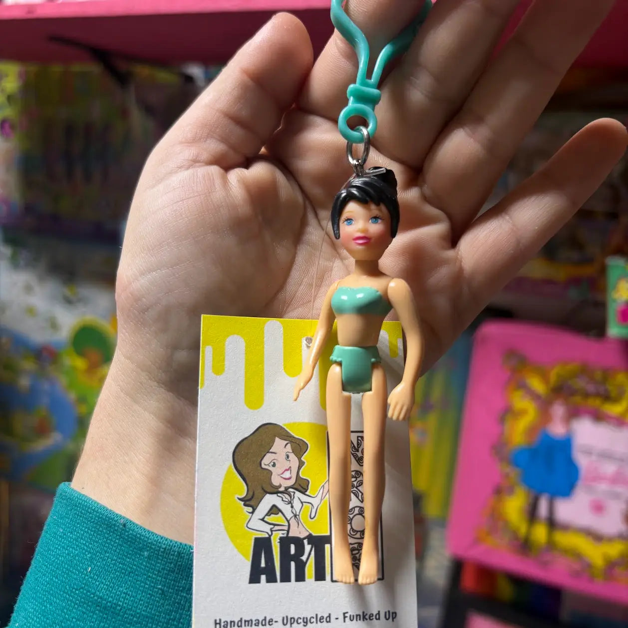 Polly Pocket- Black Hair Keychains - Multiple Available