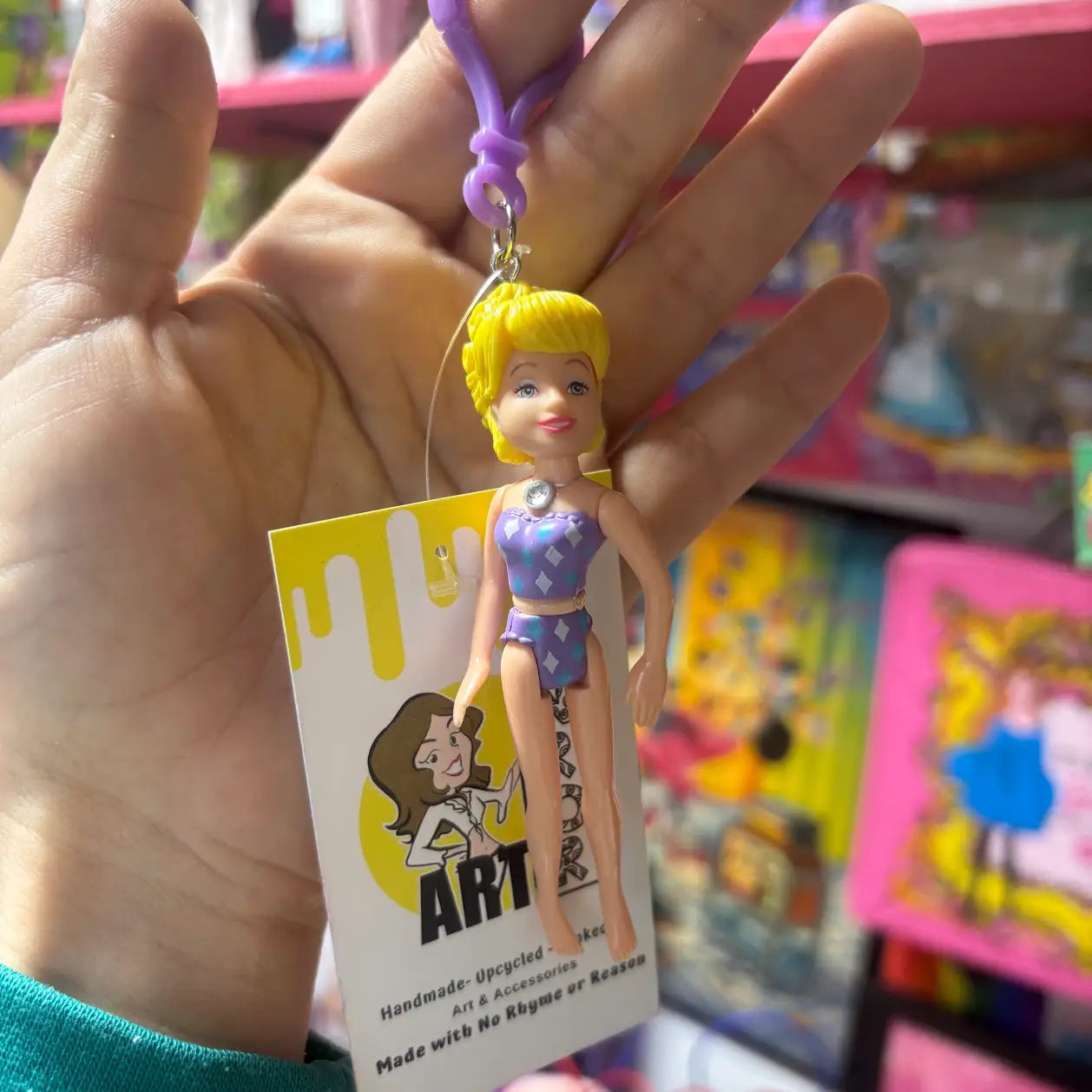 Polly Pocket- Yellow Hair Keychains - Multiple Available