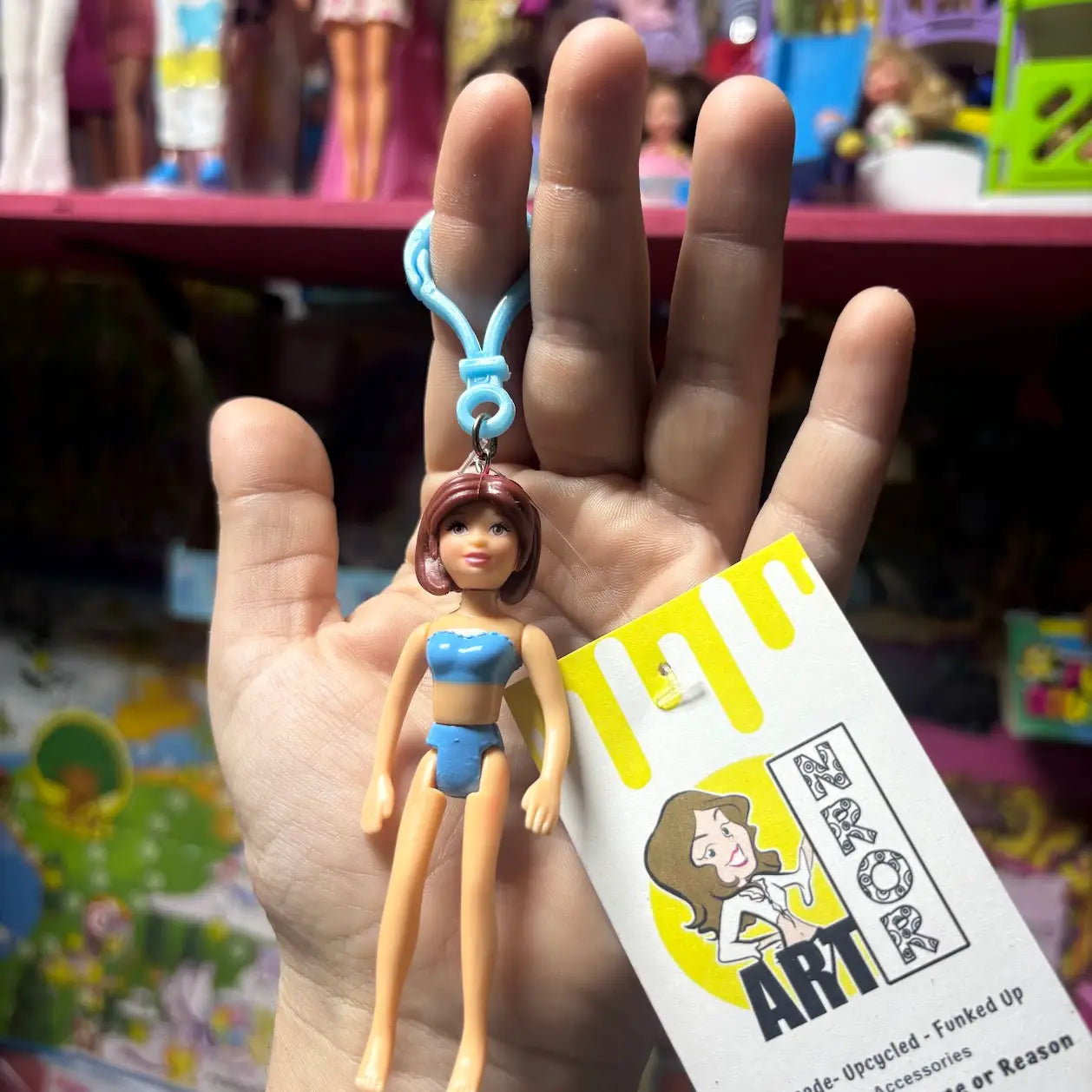 Polly Pocket- Brunette Hair Keychains - Multiple Available
