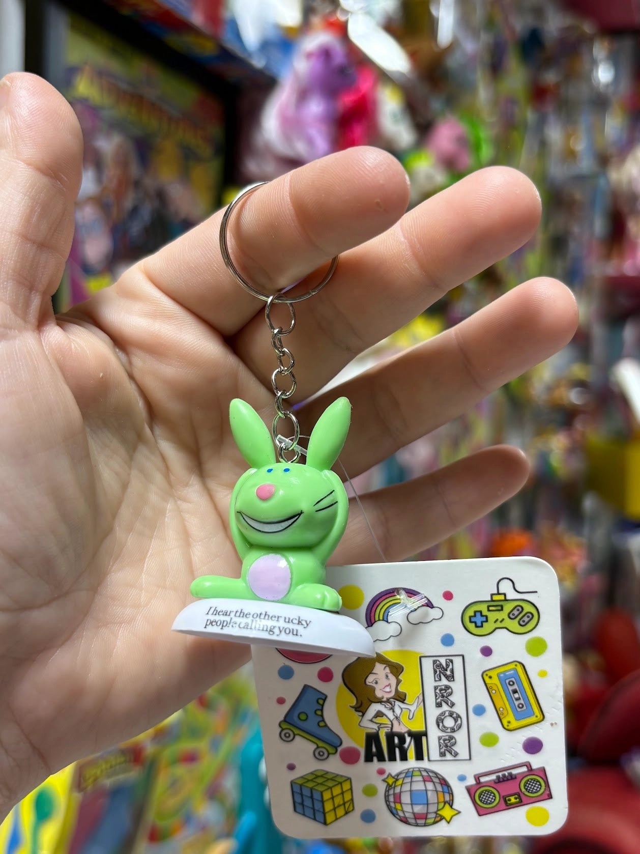 Happy Bunny - Light Green - Keychains - Multiple Available