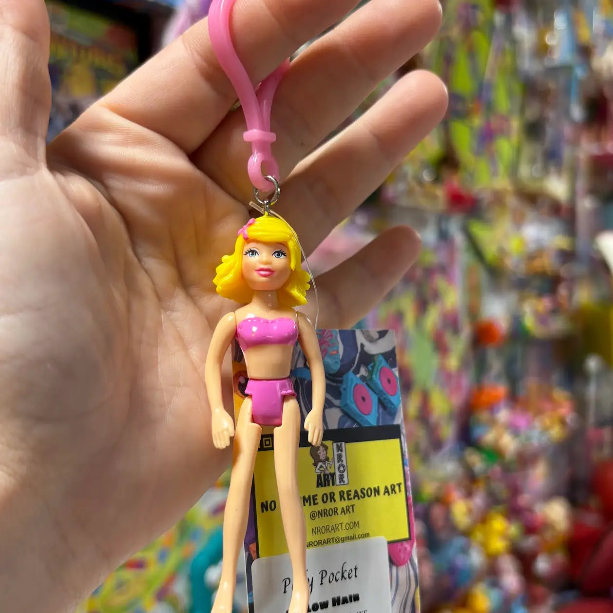 Polly Pocket-  Pink Outfit, Yellow Hair Keychains - Multiple Available