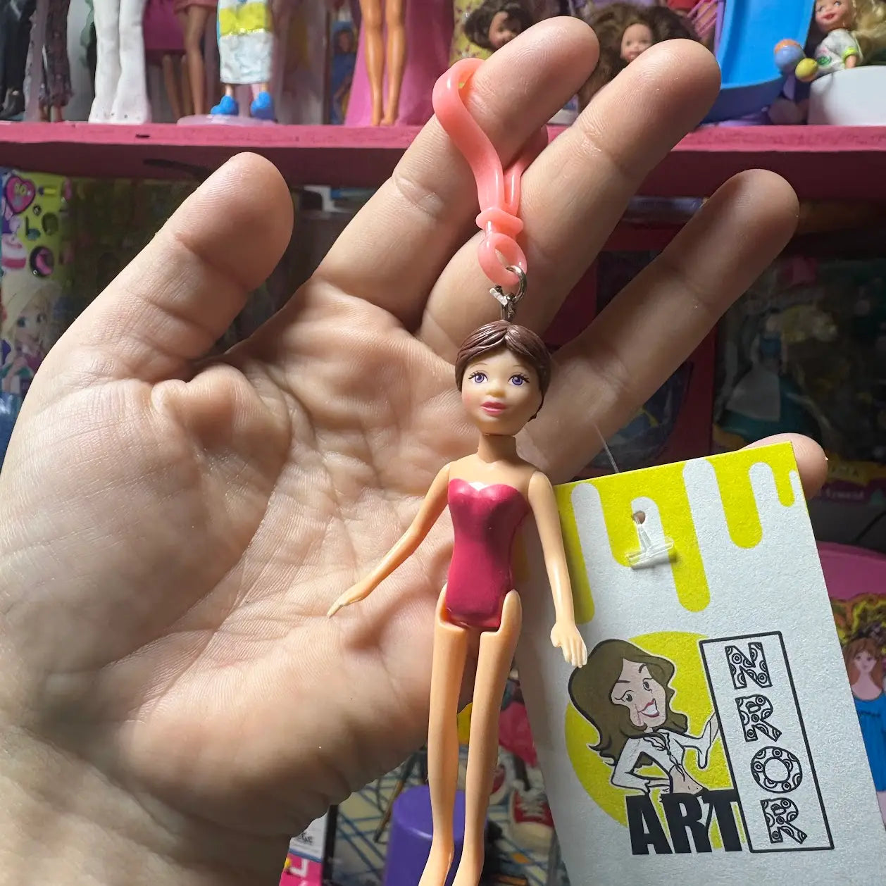 Polly Pocket- Brunette Hair Keychains - Multiple Available