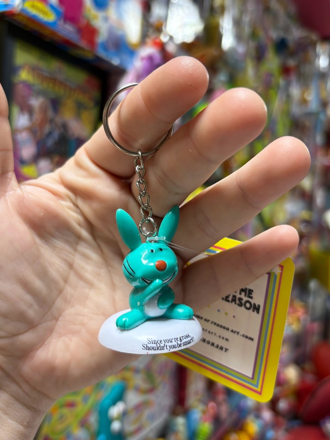 Happy Bunny - Aqua - Keychains - Multiple Available