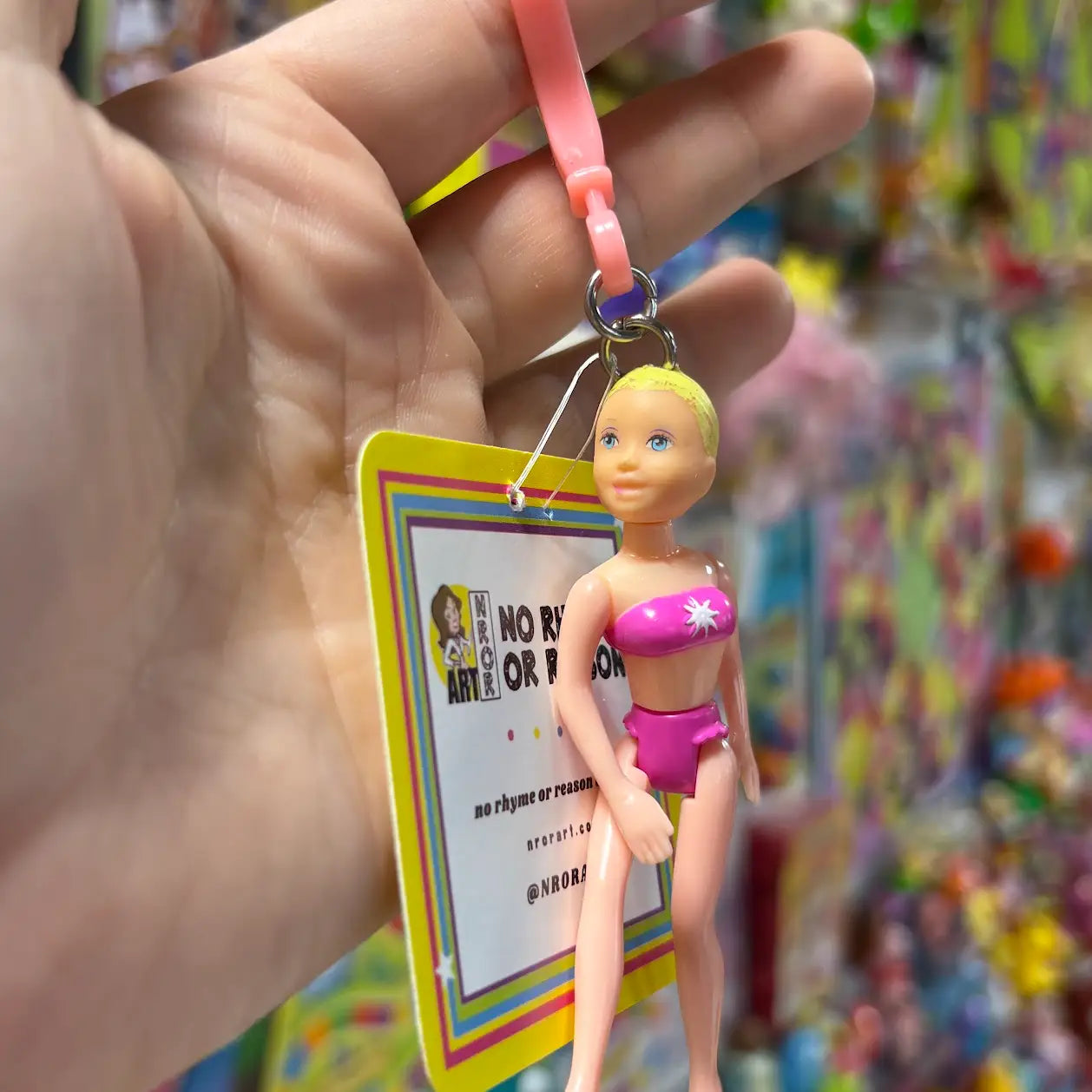 Polly Pocket-  Pink Outfit, Yellow Hair Keychains - Multiple Available