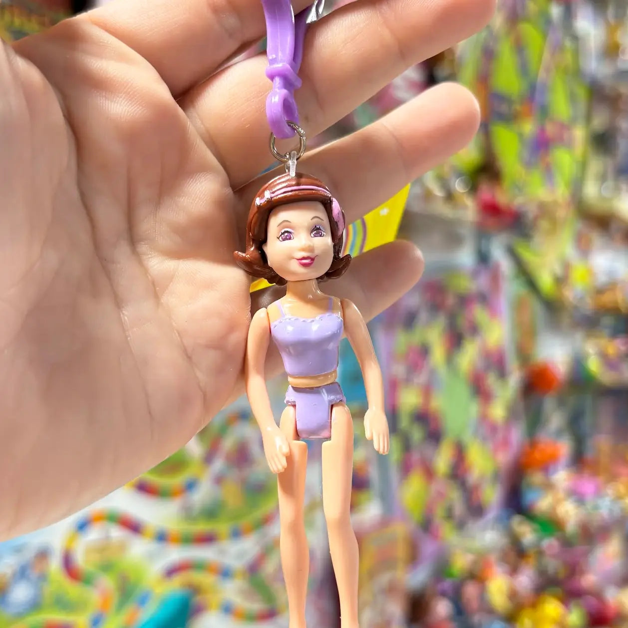 Polly Pocket- Brunette Hair Keychains - Multiple Available