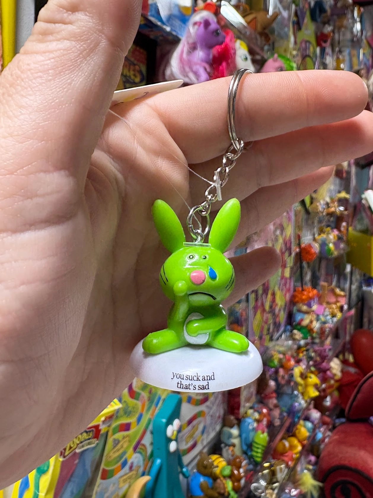 Happy Bunny Green Keychains - Multiple Available