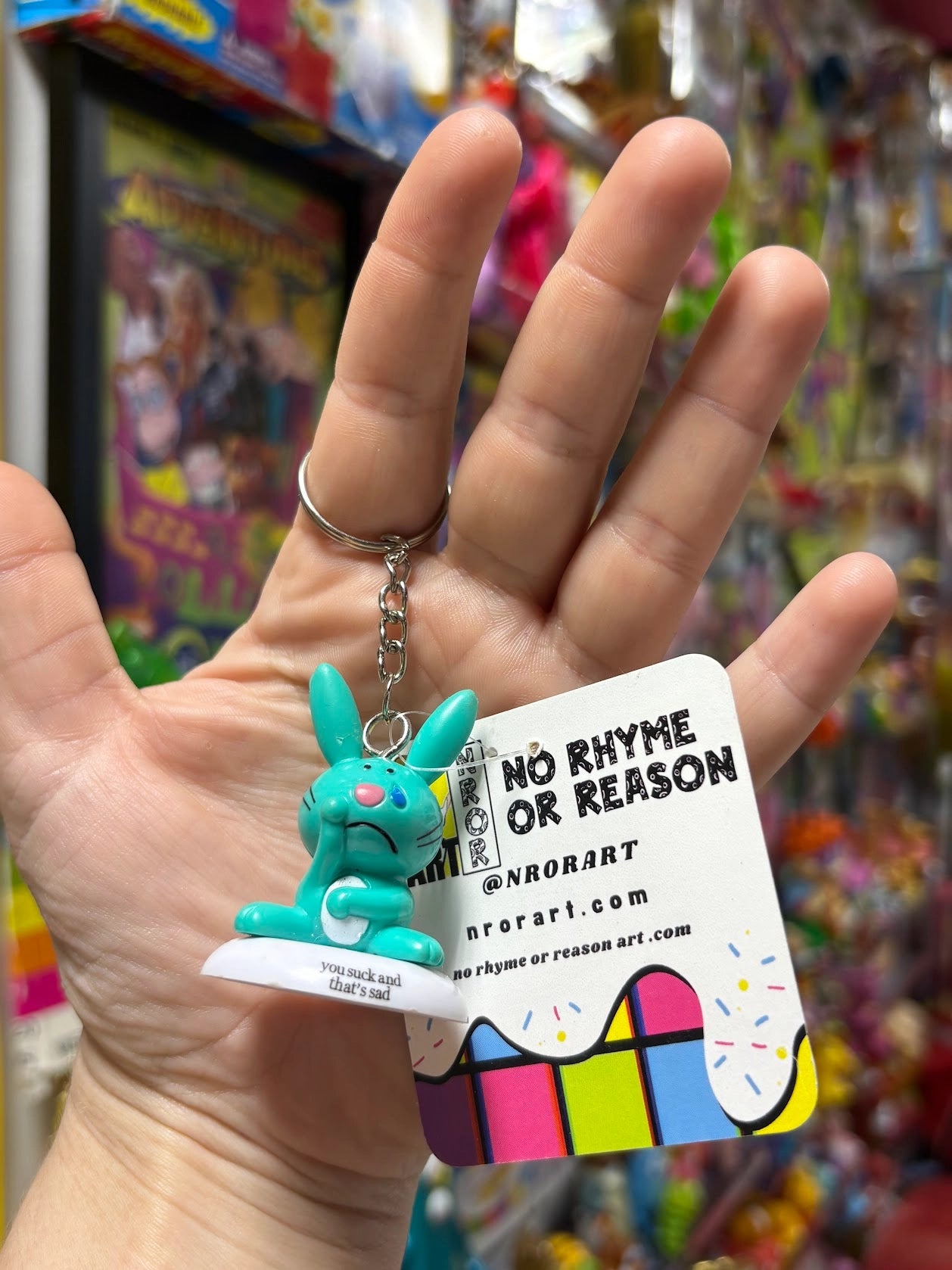 Happy Bunny - Aqua - Keychains - Multiple Available