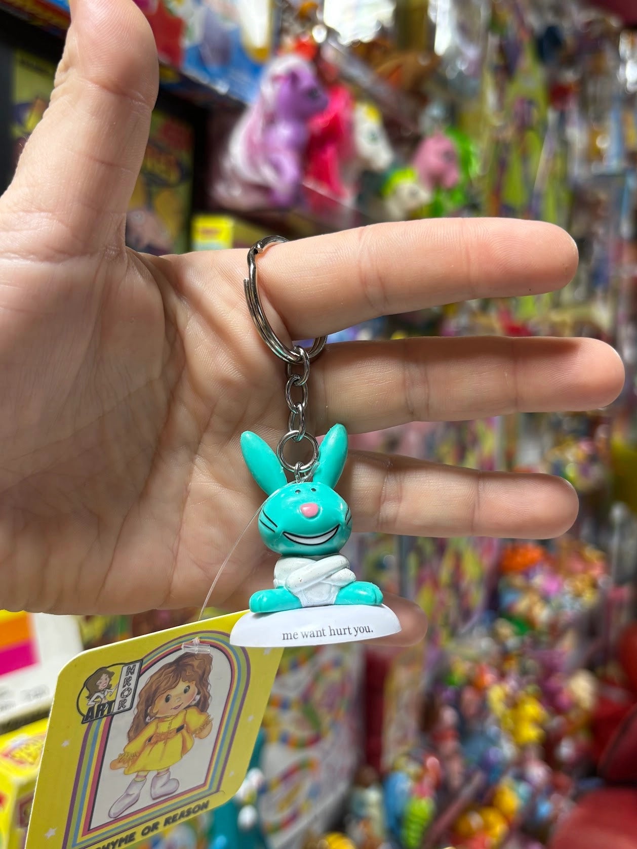 Happy Bunny - Aqua - Keychains - Multiple Available