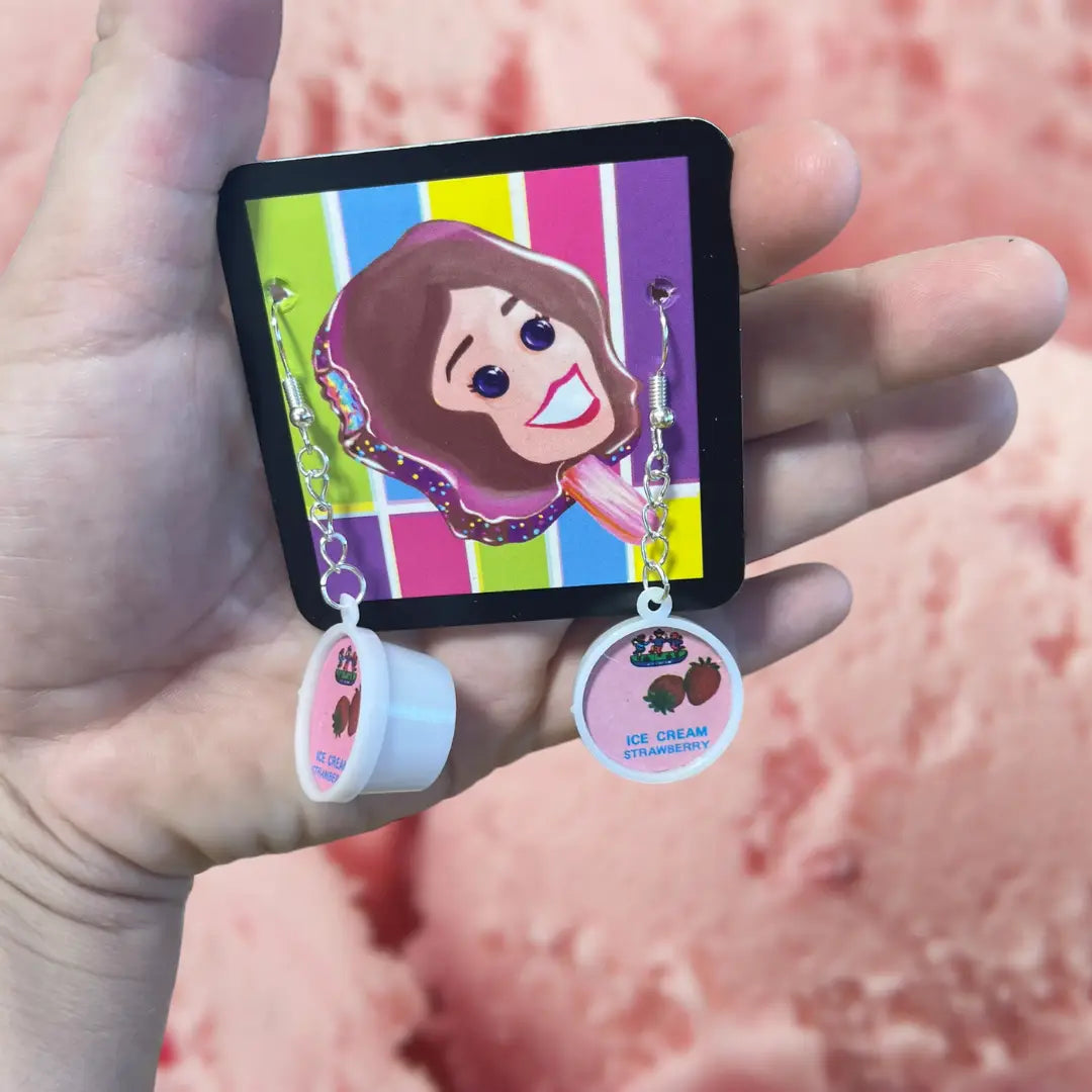 Ice Cream Pint Earrings - Multiple Styles Available