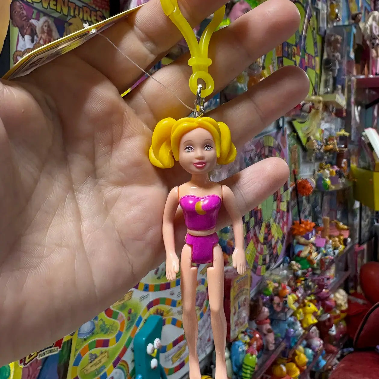 Polly Pocket-  Pink Outfit, Yellow Hair Keychains - Multiple Available
