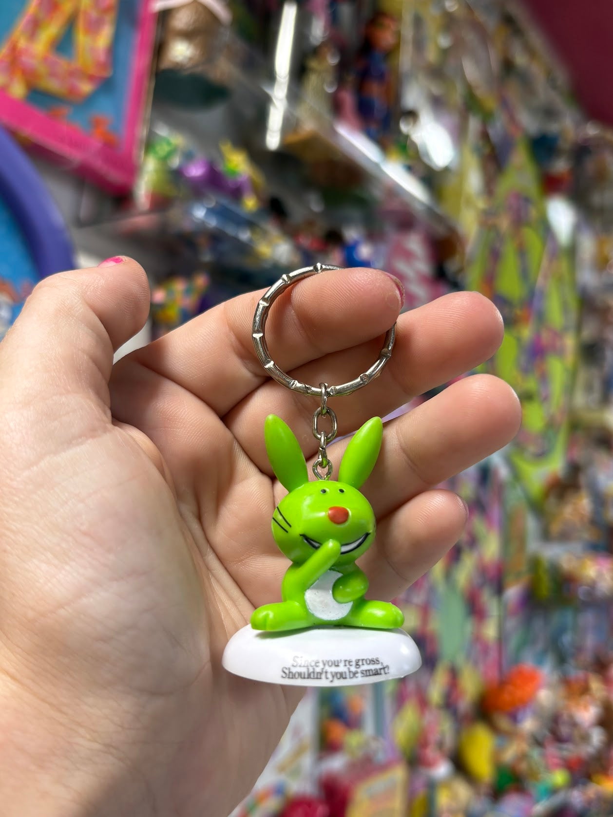 Happy Bunny Green Keychains - Multiple Available