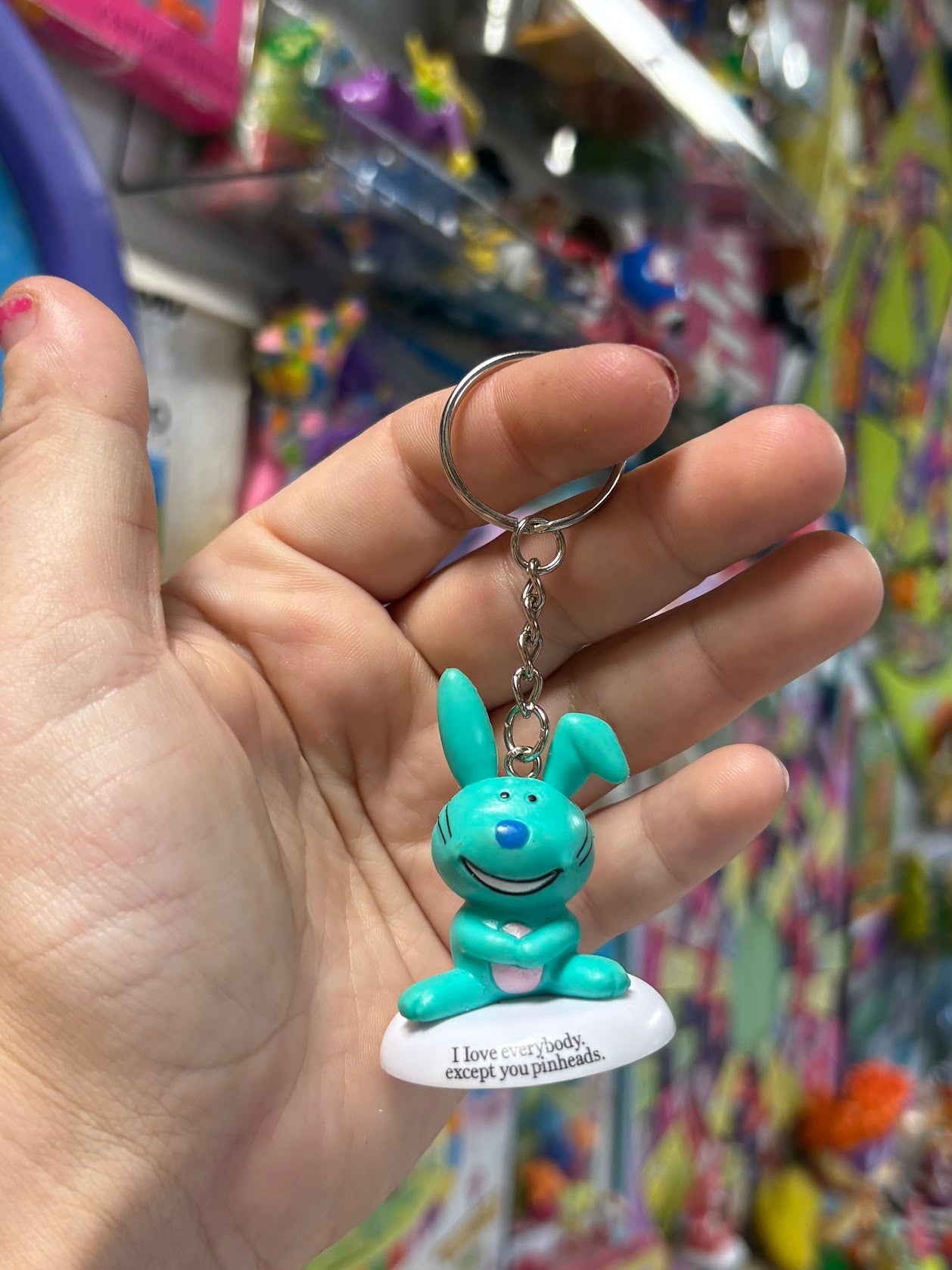 Happy Bunny - Aqua - Keychains - Multiple Available