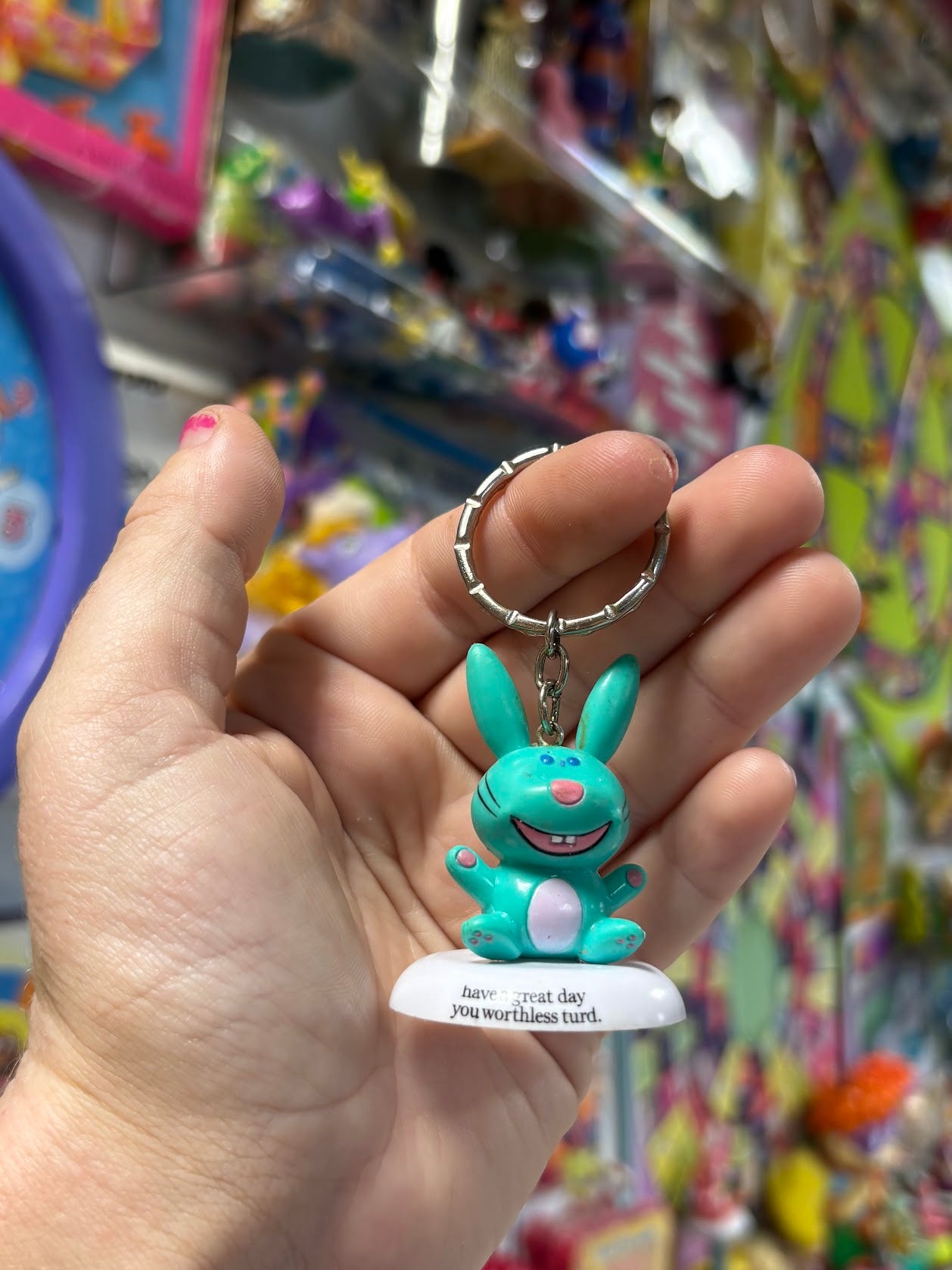 Happy Bunny - Aqua - Keychains - Multiple Available