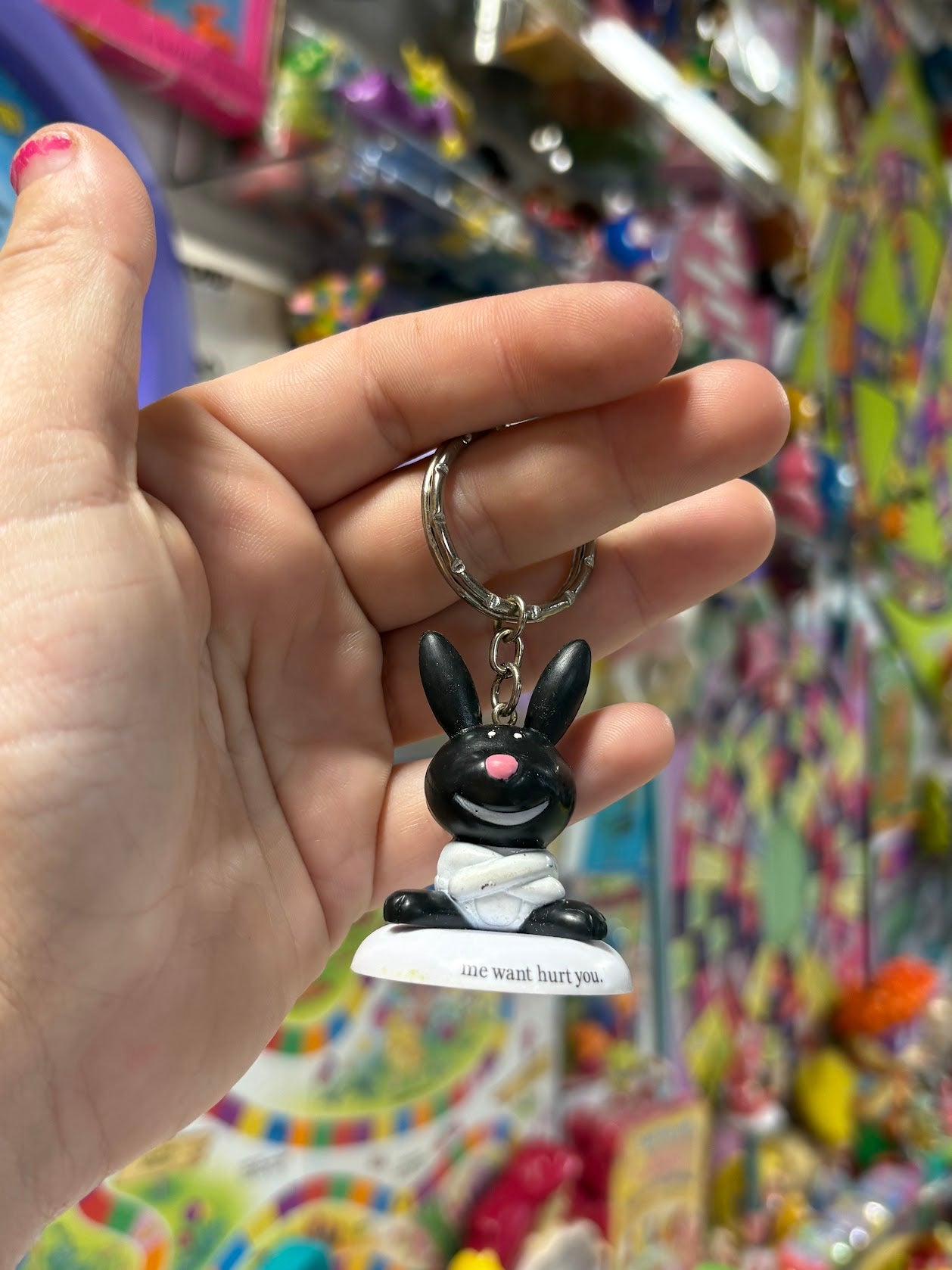Happy Bunny - Black - Keychains - Multiple Available