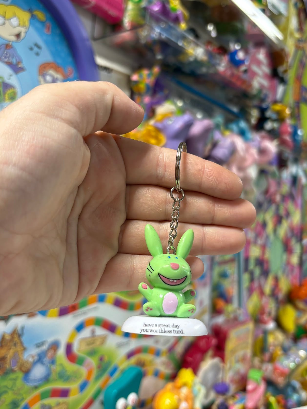 Happy Bunny - Light Green - Keychains - Multiple Available