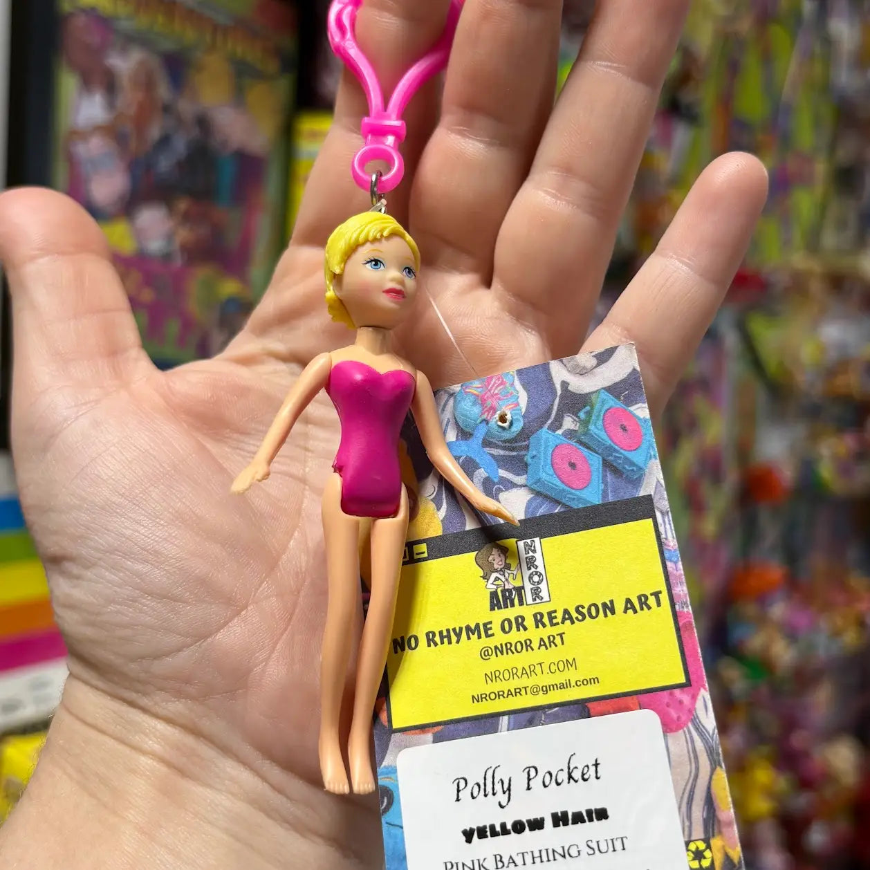 Polly Pocket-  Pink Outfit, Yellow Hair Keychains - Multiple Available