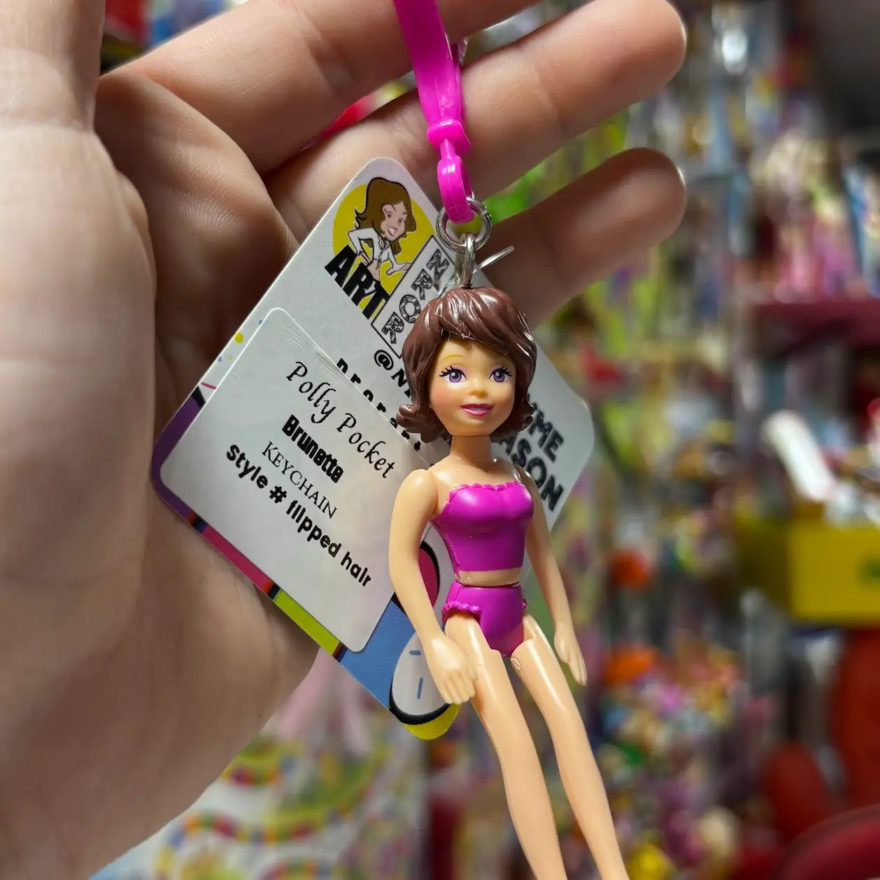 Polly Pocket- Brunette Hair Keychains - Multiple Available