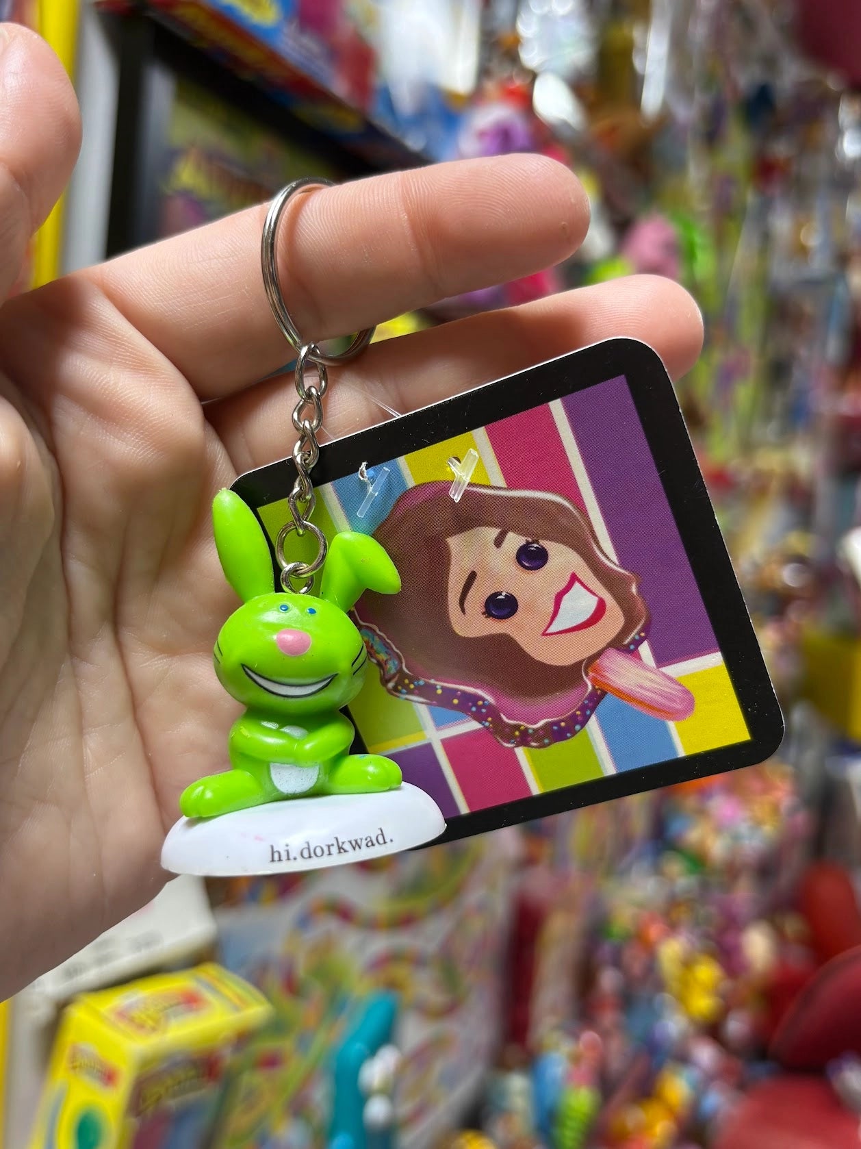 Happy Bunny Green Keychains - Multiple Available