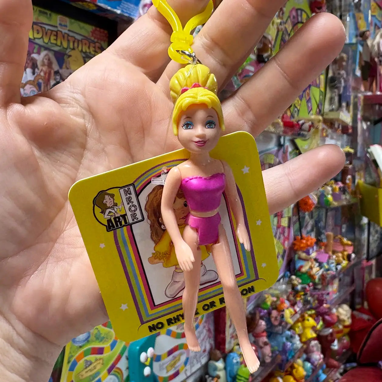 Polly Pocket-  Pink Outfit, Yellow Hair Keychains - Multiple Available