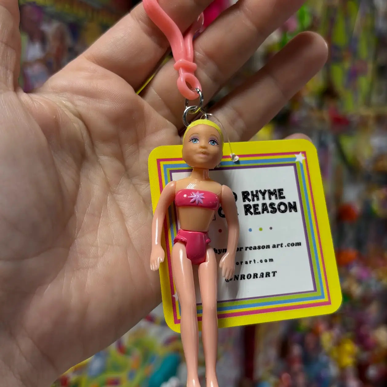 Polly Pocket-  Pink Outfit, Yellow Hair Keychains - Multiple Available