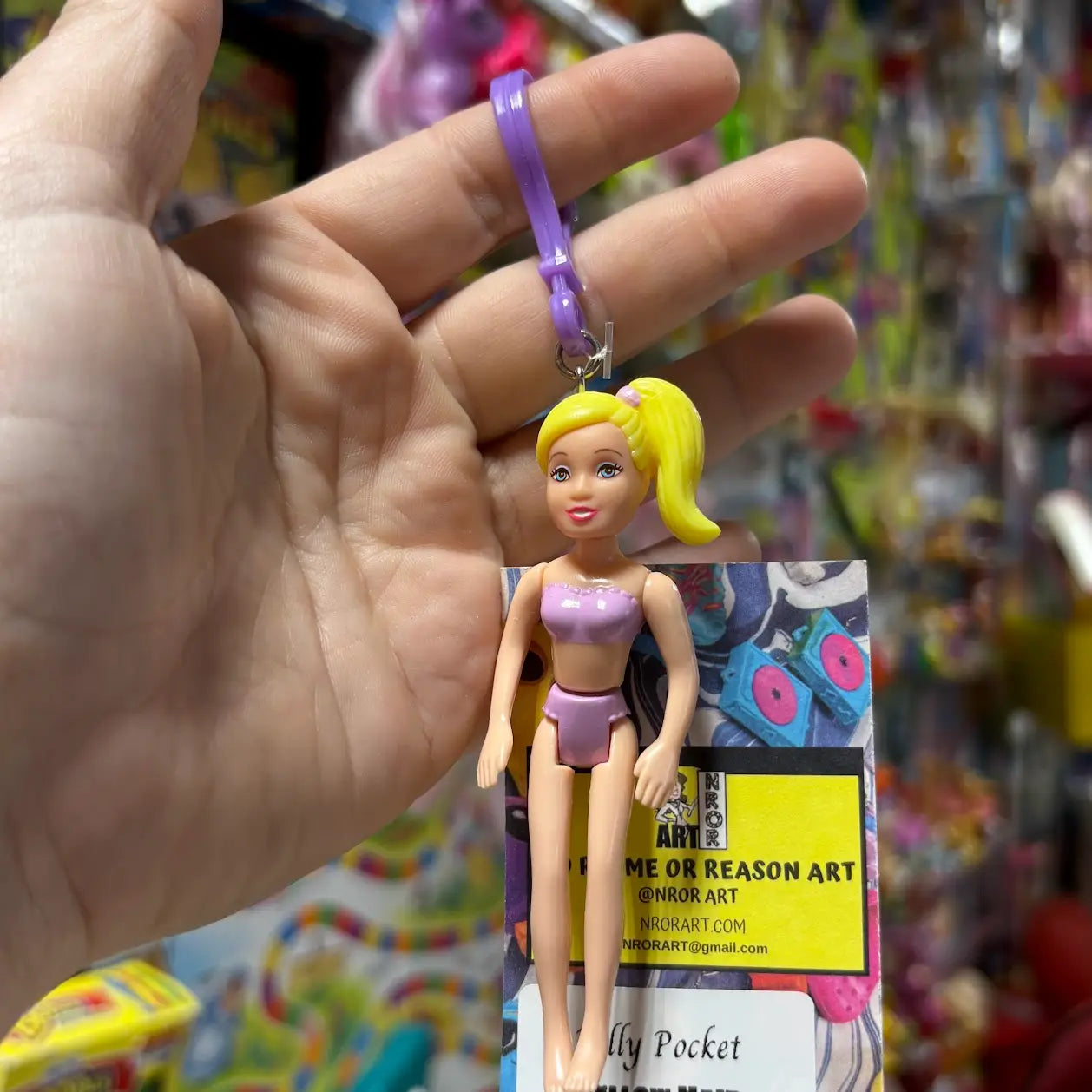 Polly Pocket-  Pink Outfit, Yellow Hair Keychains - Multiple Available