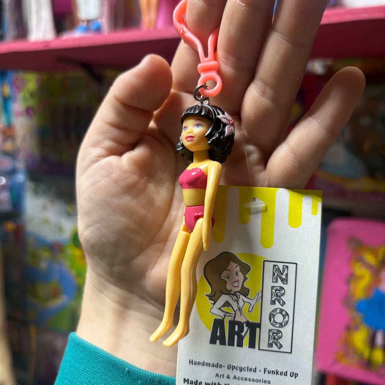 Polly Pocket- Black Hair Keychains - Multiple Available