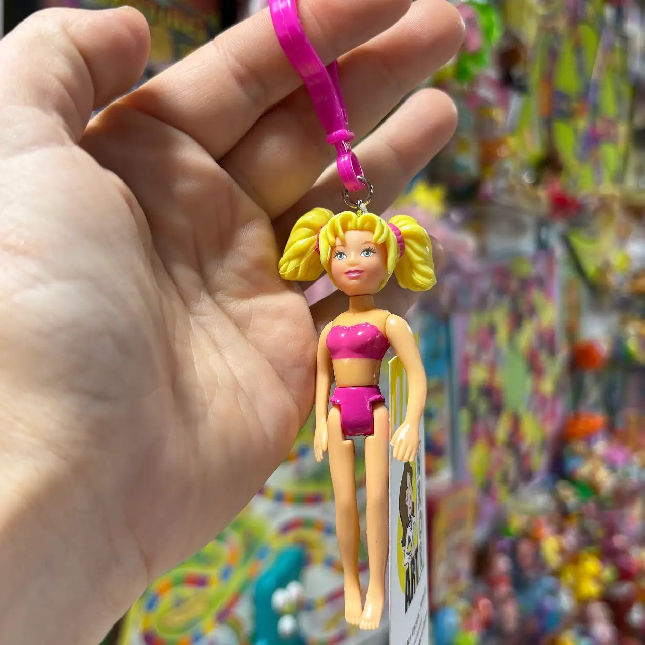 Polly Pocket-  Pink Outfit, Yellow Hair Keychains - Multiple Available