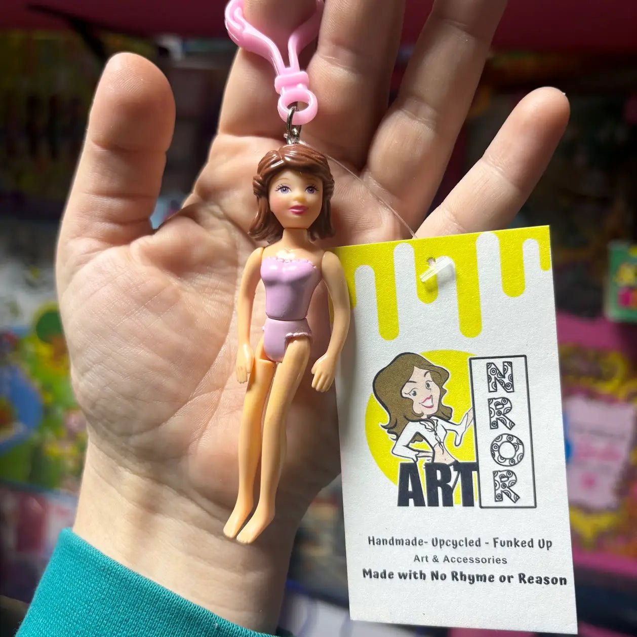 Polly Pocket- Brunette Hair Keychains - Multiple Available