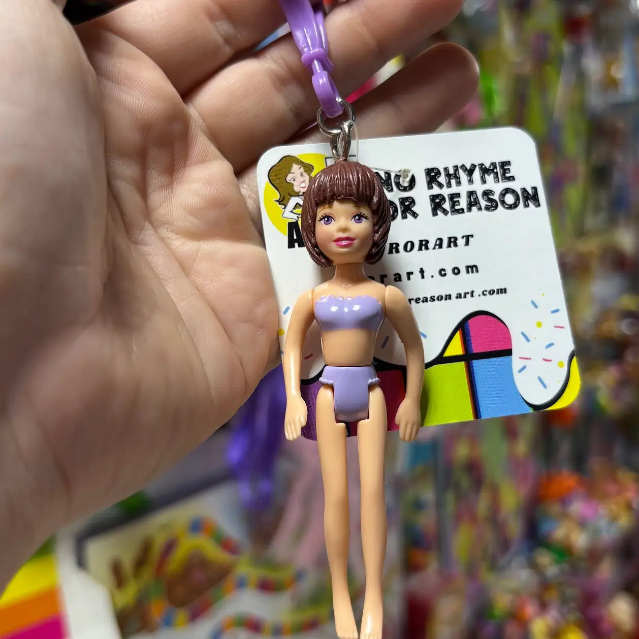 Polly Pocket- Brunette Hair Keychains - Multiple Available