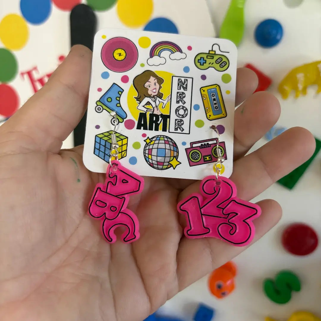 ABC 123 - Teacher/School Earrings - Multiple Styles Available