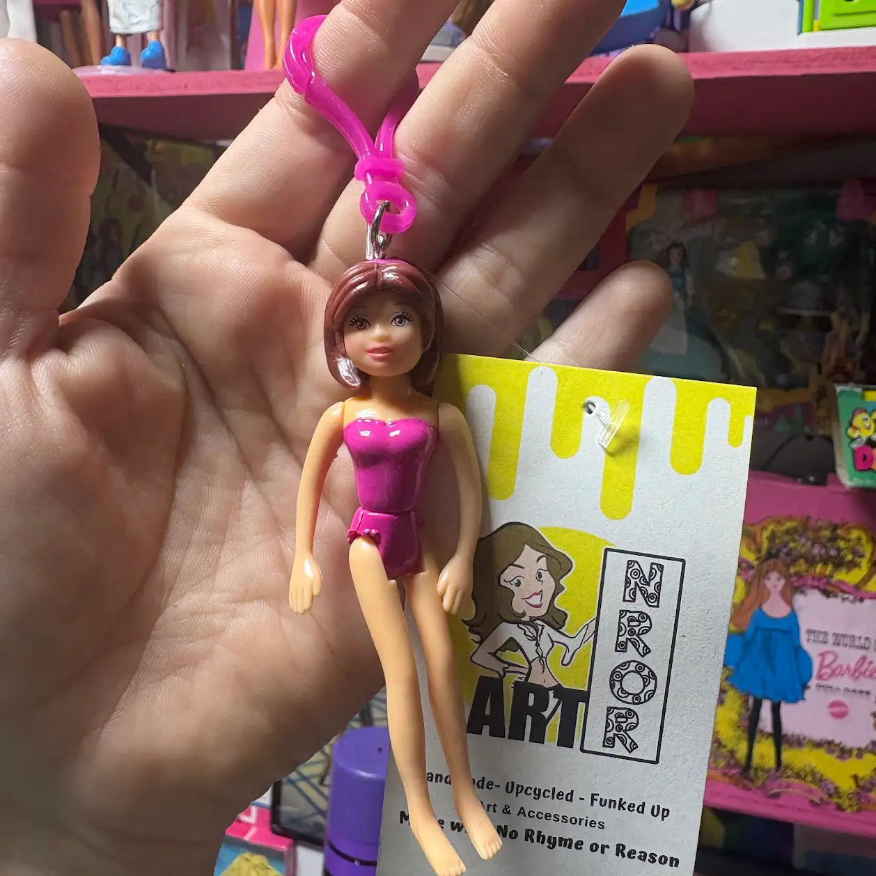 Polly Pocket- Brunette Hair Keychains - Multiple Available
